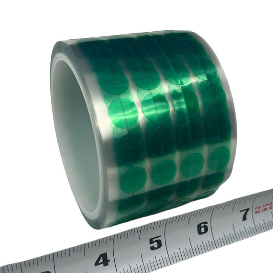 1/2" High Temp Green Polyester Tape-Dots