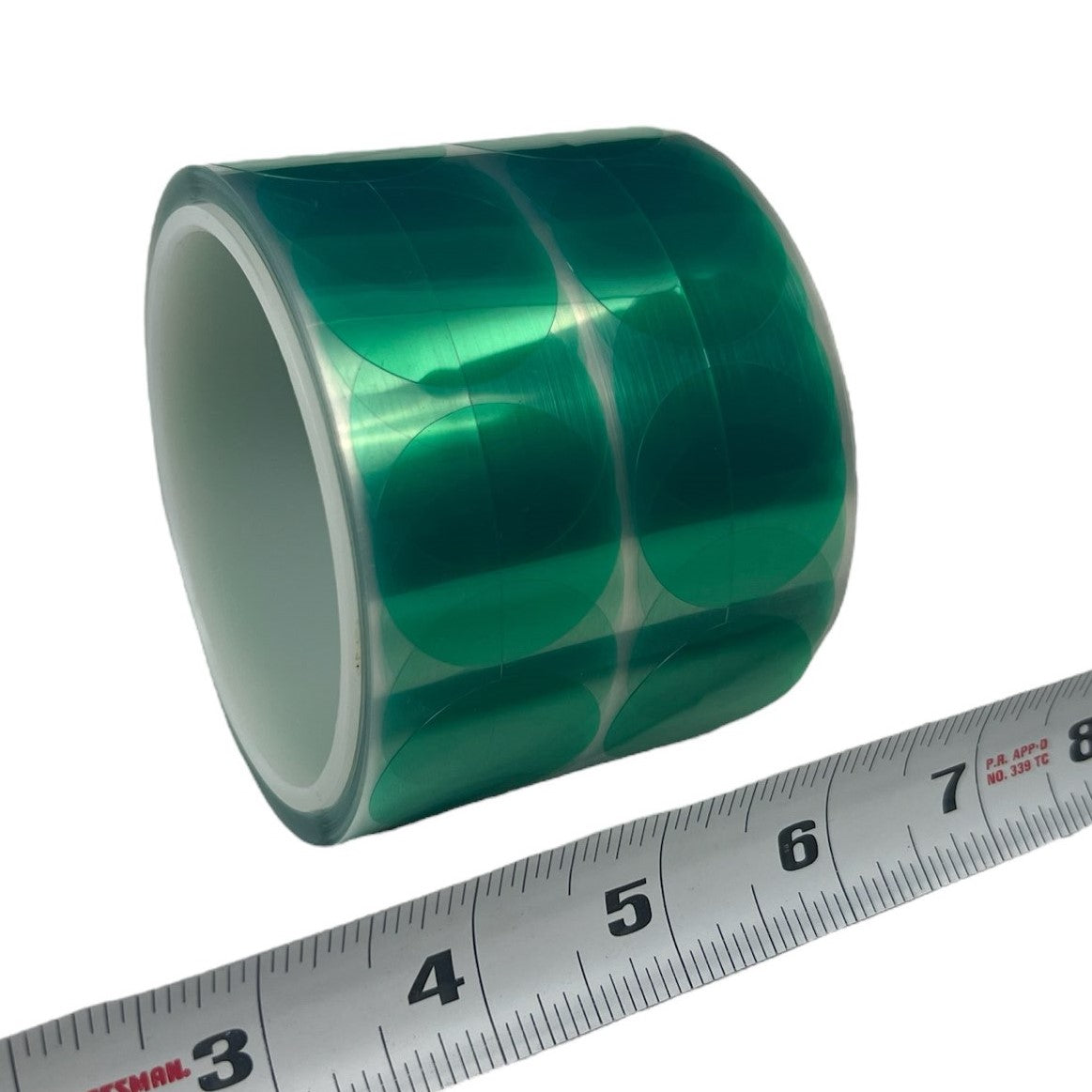 1.25" High Temp Green Polyester Tape-Dots